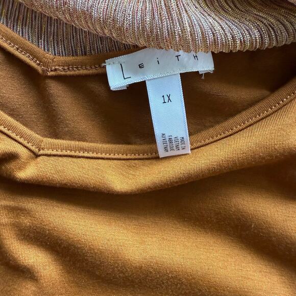 Leith Champagne Gold Long Sleeve Sheer Midi Dress Size 1X NWT Party Holiday NYE - Picture 4 of 16